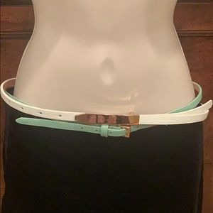 Pair of belts..like new...M...mint green is JCrew